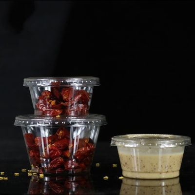 Kapak kapaklı Mini çevre dostu pp şeffaf plastik tek sos fincan Tedarikçi